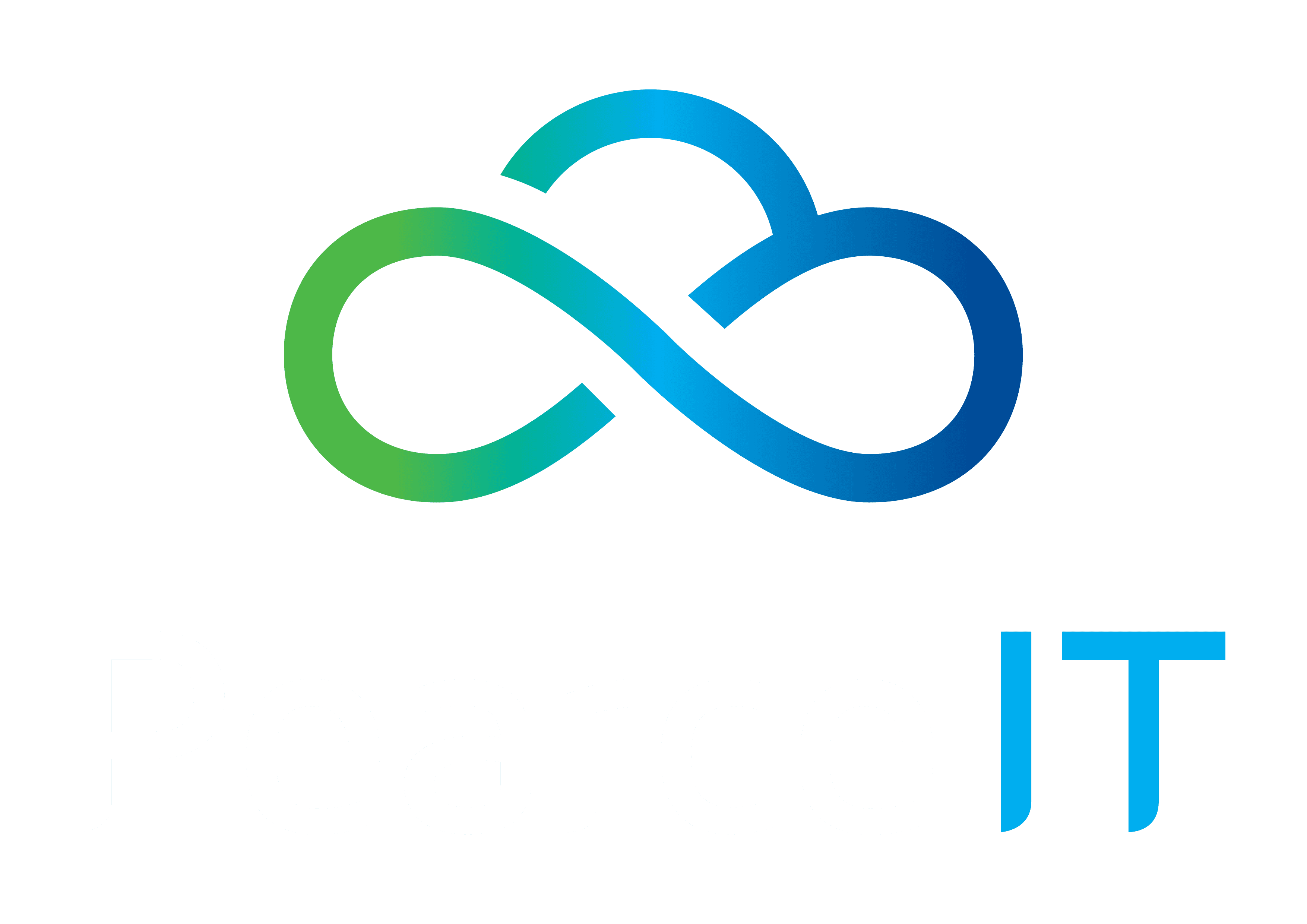 Logo for Pearce IT featuring a green and blue infinity symbol shaped like a cloud above the text Pearce IT in white, with IT highlighted in blue, all on a black background.
