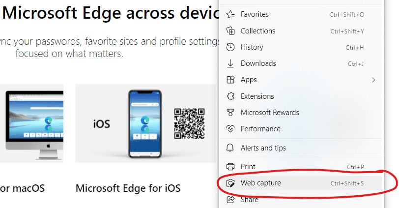 Microsoft Edge Web Capture Microsoft Edge Web Capture