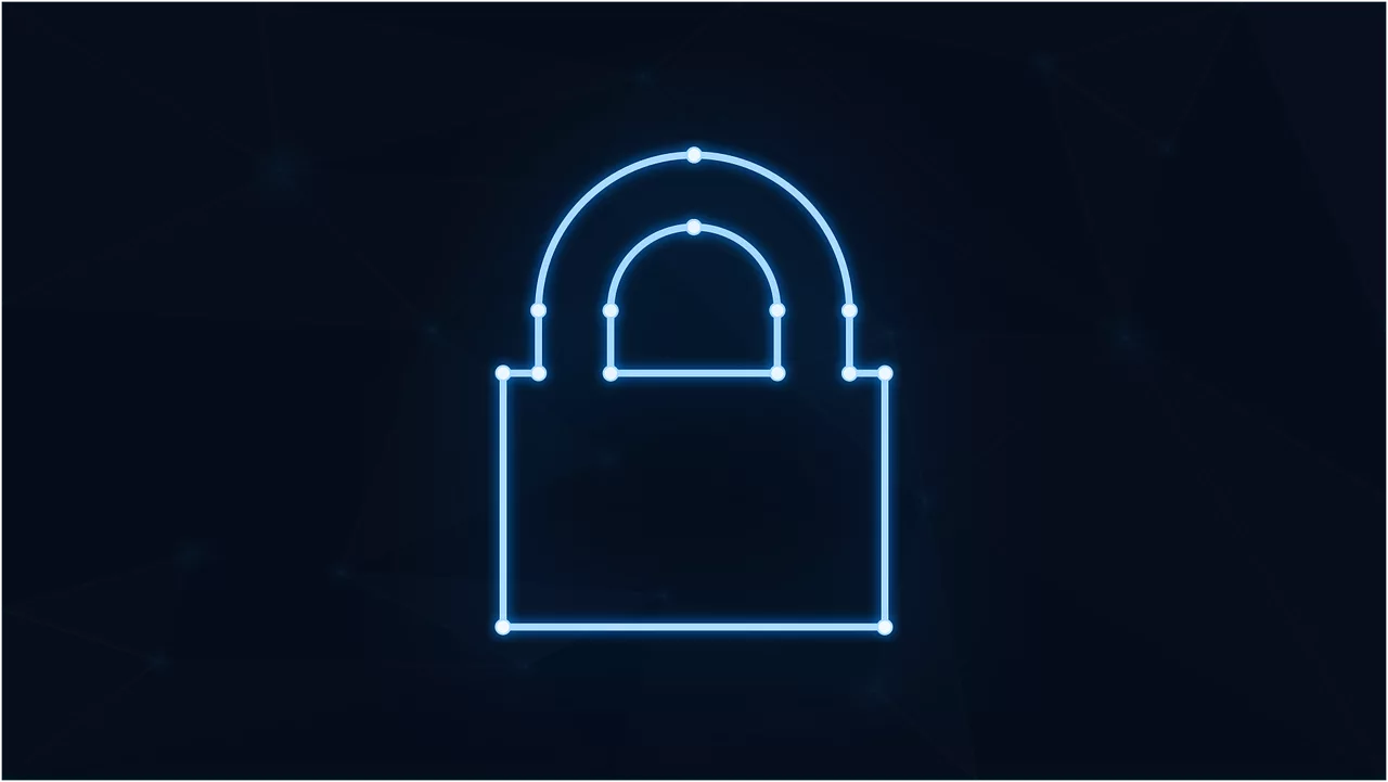 Free padlock neon cybersecurity vector